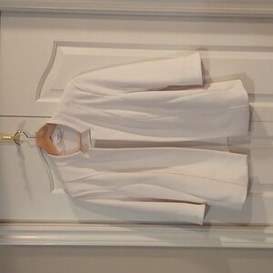 TANJAY Classy White 3/4 Notch Sleeve/ Mandarin Collar Waffle Textured Ja…